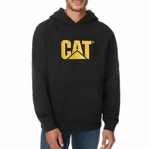 CAT Caterpillar Black & Gold Yellow Men's Hoodie, Sz M Pre-owned W Tag